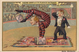 Series of pictures of children as artists in the circus