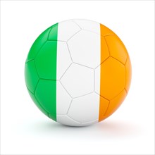 Ireland soccer football ball with Irish flag isolated on white background
