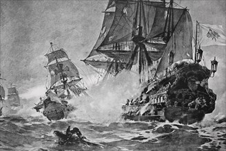 The Brandenburgers attack the Spanish treasure fleet