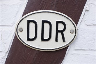 DDR number plate