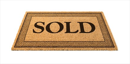 Sold welcome mat isolated on A white background