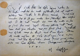 Ein eigenhaendiger Brief von Martin Luther an seine Hausfrau Katharina vom 18. September 1541