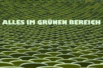 Green rows of seats in the Olympic Stadium in Munich
