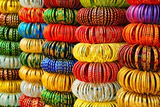 Indian Bangles or wrist bracelets on sale in a jewellery shop