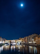 Vollmond ueber Ponte Vecchio