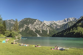 Bathing shore at Plansee near Reutte