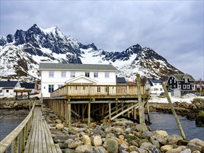 Wooden houses on the coast
