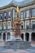 Neo-Gothic fountain fountain in the Binnenhof complex
