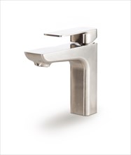 Custom stainless steel faucet isolated on a white background