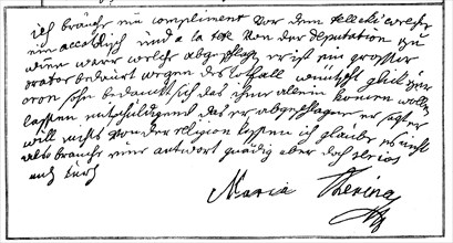 Letter from Empress Maria Theresa to the State Chancellor Wenzel Anton Count Kaunitz-Rietberg