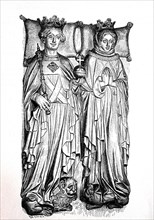 Die Grabfiguren Ruprecht von der Pfalz und seiner Frau in der Heilig-Geist Kirche zu Heidelberg
