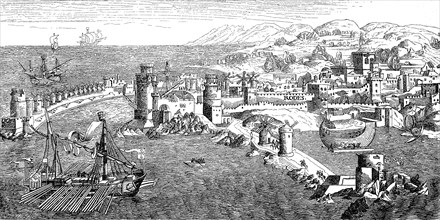 View of Rhodes towards the end of the 15th century
