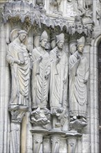 Sculptures on the south portal of Notre Dame Cathedral of Chartres