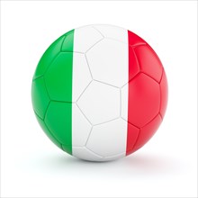 Italy soccer football ball with Italian flag isolated on white background