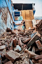 Demolished house ruins in Jodhpur