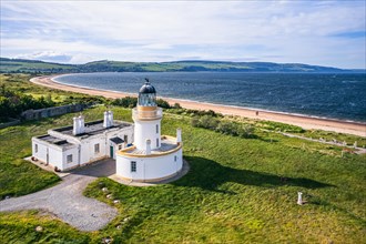Chanonry Lighthouse on the Black Isle from a drone