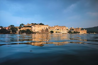 View of famous romantic luxury Rajasthan indian tourist landmark