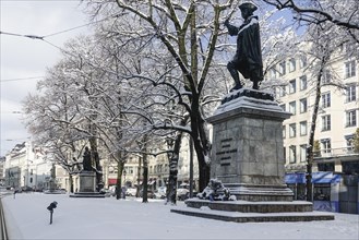 Promenade square with monument to Maximilian Emanuel Elector of Bavaria