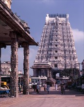 Varadharaja Perumal temple tower in Kancheepuram
