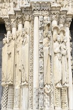 Sculptures on the west portal of Notre Dame Cathedral of Chartres