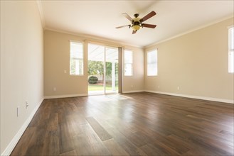 Room of house with finished wood floors
