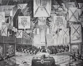 Meeting of the States General 1651 in the large hall of the Binnenhof in the Hague