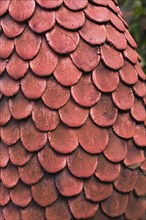 Overlapping terracotta tiles