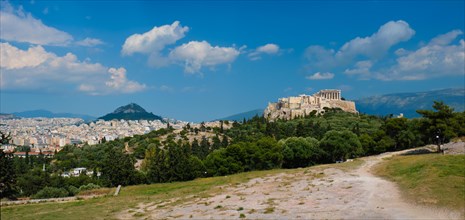Panorama of famous greek tourist landmark