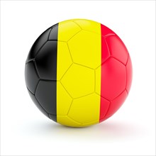 Belgium soccer football ball with Belgian flag isolated on white background