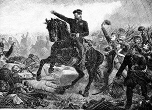 The Arrival of Bluecher at the Belle Alliance of the Battle of Waterloo