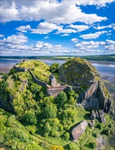 Dumbarton Castle over River Clyde and River Leven