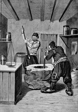 Stamping of roasted coffee in Batum i year 1880