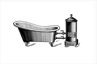Bathtub with stove
