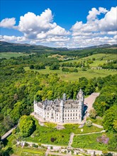 Dunrobin Castle and Gardens from a drone