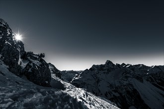 Sonnenstern mit Vorarlberger Bergen