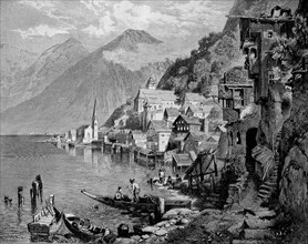 View of Hallstatt around 1860