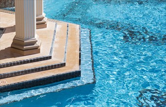 Exotic luxury swimming pool water and architecture abstract