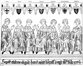 Sieben Kurfuersten waehlen Heinrich Graf von Luetzelburg zum roemischen Koenig von Frankfurt am 27. November