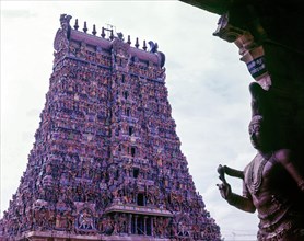 Meenakshi temple south tower in Madurai