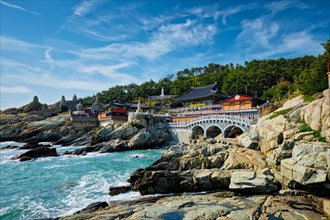 Haedong Yonggungsa Temple on sea shore. Busan