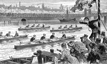 Rowing race on the Thames