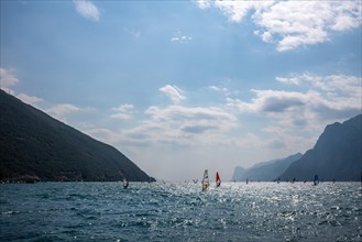 Surfers on Lake Garda