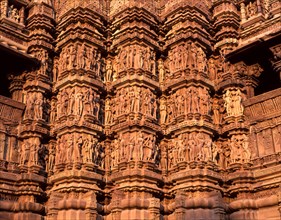 Sculptures in Kandariya Mahadeva temple in Khajuraho