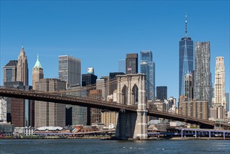 Brooklyn Bridge and Downtown Manhattan seen from the East River