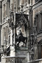 Equestrian statue of Prince Regent Luitpold of Bavaria on the facade of the New Town Hall