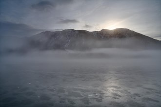 Fog over the Sylvenstein reservoir