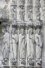 Sculptures on the south portal of Notre Dame Cathedral of Chartres