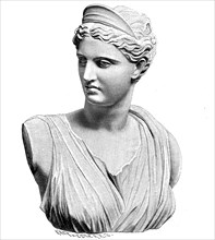Die antike Marmorstatue der Artemis