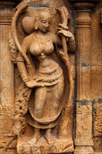 Apsara bas relief in Hindu temple Sri Ranganathaswamy Temple in Tiruchirappalli