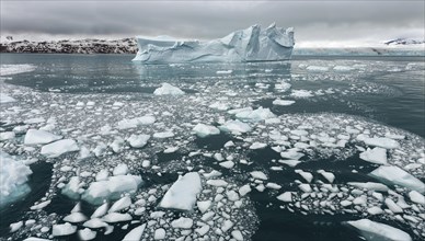 Panoramic image of polar caps in antarctica